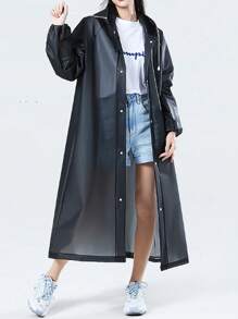 1 Stück zufälliger Farbton EVA Unisex Regenmantel lang, verstärkter wasserdichter Regenmantel, Herren/Damen mit Kapuze, wasserdicht, winddicht, schnelltrocknend, atmungsaktiv - ideal für Radfahren, Wandern und Outdoor-Abenteuer