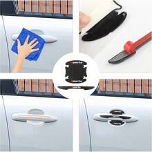 Car Decoration Must! 4 Door Protectors +4 Door Handle Protectors, Universal Anti-Scratch Design, Suitable For A Variety Of ModelsEmphasize Function And Use - Black and White - View 7