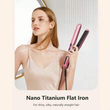ANGENIL [EUA] ANGENIL Ferro Chapinha Cerâmico Profissional e Modelador 2 em 1, Ferro Chapinha e Modelador de Cachos a Óleo de Argan em um único, Ferro Chapinha de Aquecimento Rápido para Alisamento e Modelagem, Ferro Chapinha de Voltagem Dupla para Presente Feminino