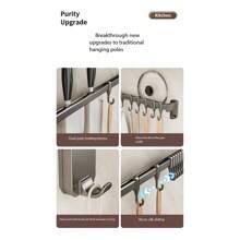Kitchen Hooks No-Drill Hooks For Pots, Spoons, And Spatulas, Multi-Function Storage Rack, Hooks, Wall-Mounted Storage Rack, Kitchen Storage Utensils, Room Decoration, Suitable For Kitchen, Restaurant, Party, Camping, Gathering, Gift For Friends, Family Gift