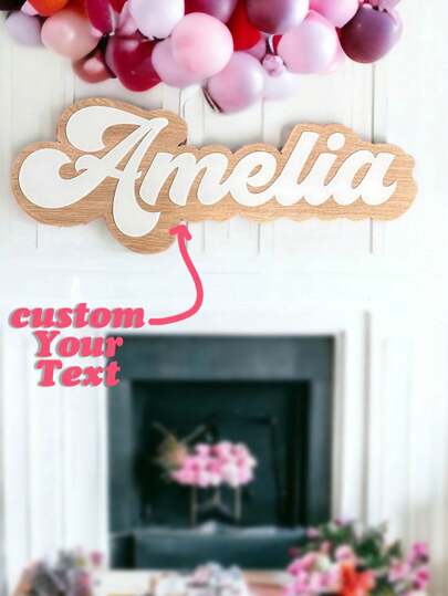 Personalisiertes 3D Kinderzimmer Baby Namen Holz und Acryl Namensschild Kundenspezifisches Holz Namenssschild, handgefertigt Baby Zimmer Dekoration, einzigartiges Baby Dusch Geschenk | Holz Wandkunst - Mehrfarbig verfügbar