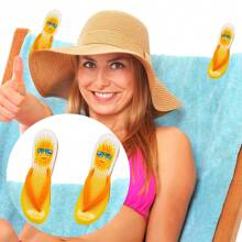 2pcs Reversible Beach Towel Clips, Portable Towel Clamps, Accessories For Beach Chairs, Decks, Pools, Cruise Ships, Rest Areas