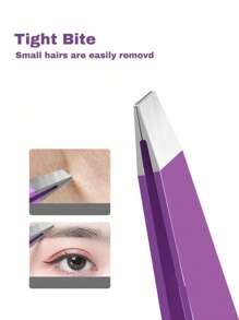 4PCS Stainless Steel Colored Tweezers Set, High-Precision Portable Eyebrow Shaping And Hair Removal Tool Set, Eyebrow Shaping And Hair Removal Beauty Makeup Tools, Purple, Pink And Black Three Colors For You To Choose (1PC/4PCS),Due To Different Production Batches, The Protective Lining In The Packaging Bag Is Placed Randomly And Does Not Affect The Use