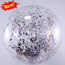 Inflatable Flash Beach Ball, Giant Pool Ball Inflatable Transparent Beach Ball Swimming Pool Water Beach, Perfect For Pool Parties, Summer Fun, Beach Equipment, Water Games - Multicolor - View 16