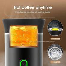 Machine à Café Portable 3-en-1 - 72W Électrique, Batterie 2500 mAh USB-C, Prépare des Cafés Chauds/Froids en 30s, Idéal Bureau, Camping & Voiture