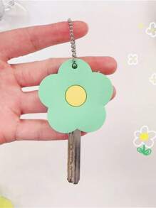 1/2/3Pcs Cute Cartoon Silicone Key Cover Set|Water Droplet & Floral Design Protective Key Holder With Chain Accessories – Soft Durable Keychains For Women Girls, Couple-Friendly Cute Key Cover Cap– Perfect Gift Idea For Her (Adorable Design, Multi-Purpose Key Protection & Stylish Decor)