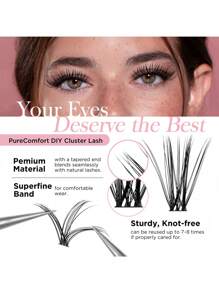 BEYELIAN Lash Extension Kit 280 Pcs D Curl Lash Extension Clusters Lash Clusters Natural Look Cluster Lashes Extensions Super Thin Band & Soft Lashes Reusable 9-16mm MIX (30+40D)