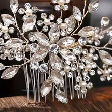 1pc Elegant Glass Hair Comb, Bridal Wedding Hair Accessory, Suitable For All Seasons Valentine's Day Accessories - Silver - View 8