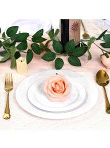 25pieces Of Pure White Round Cake Dessert Plates, High-Looking Fruit Salad Plates, Reusable And Easy To Clean. Great For Weddings, Birthday Parties, Family Gatherings And Outdoor Team Building, Schools, Restaurants, Kitchens, Christmas Tableware