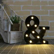 21.8cm LED Black Illuminated Letter & Number Decorative Light, Warm White, Battery Powered (Batteries Not Included), Suitable For Christmas Party Decor, Birthday Party, Baby Shower Decoration - Black - View 29