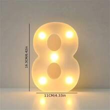 1PC 16cm LED Letter Light, Luminous Letter And Number Night Light, Suitable For Home, Bar, Wedding, Birthday Party Decoration