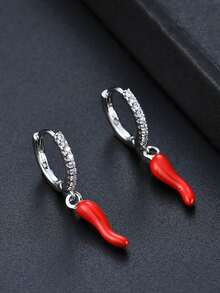 1 Pair Fashion & Cute Multi-Color Chili Pepper Copper Earrings, Suitable As Women Casual Gift And Everyday Wear - Multicolor - View 5