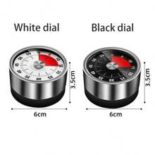 不锈钢倒计时器，时间管理工具，厨房、学习、自律机械钟，可旋转可视闹钟