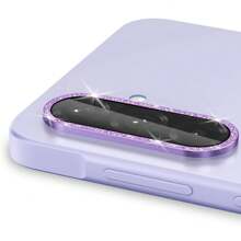 1 pezzo Protezione lente fotocamera per Galaxy A26/A36/A56, anello in metallo singolo, copertura in vetro temperato, [forte adesione] resistente ai graffi, trasparente ad alta definizione, protezione fotocamera 9H ad alta definizione, facile da installare, regalo per compleanno, famiglia, amici, cristallo scintillante, protezione lente, accessori per telefono, impermeabile, antiurto, anti-caduta, anti-impronta digitale, copertura completa