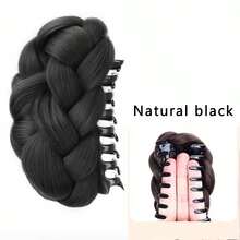 合成发髻发片，爪夹发髻发夹，合成假发髻接发，女士日常佩戴发髻假发 - 彩色 - 查看 10