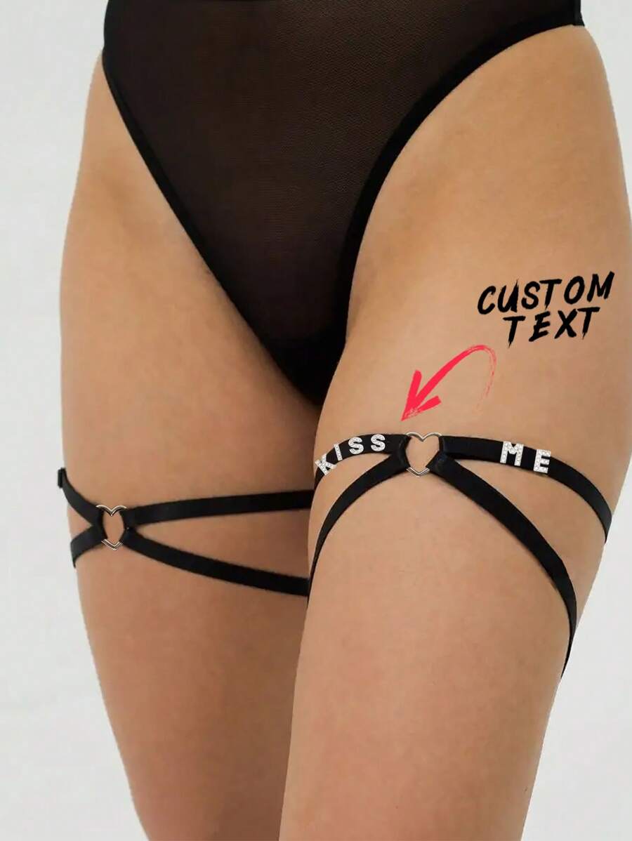 1Pair Punk-Style Leg Bands, Adjustable Garter Straps, Sexy Leg Bands, Thigh Bands, Custom Letters, A Punk-Style Woman. Leg Bands Can Be Customized With Text. Summer, Friends' Gatherings, Birthdays, Anniversaries, Living Room, Bedroom. Rich And Diverse Customization, Personalization, Uniqueness, Customized Treasure Hunting, And Personalized Gifts.