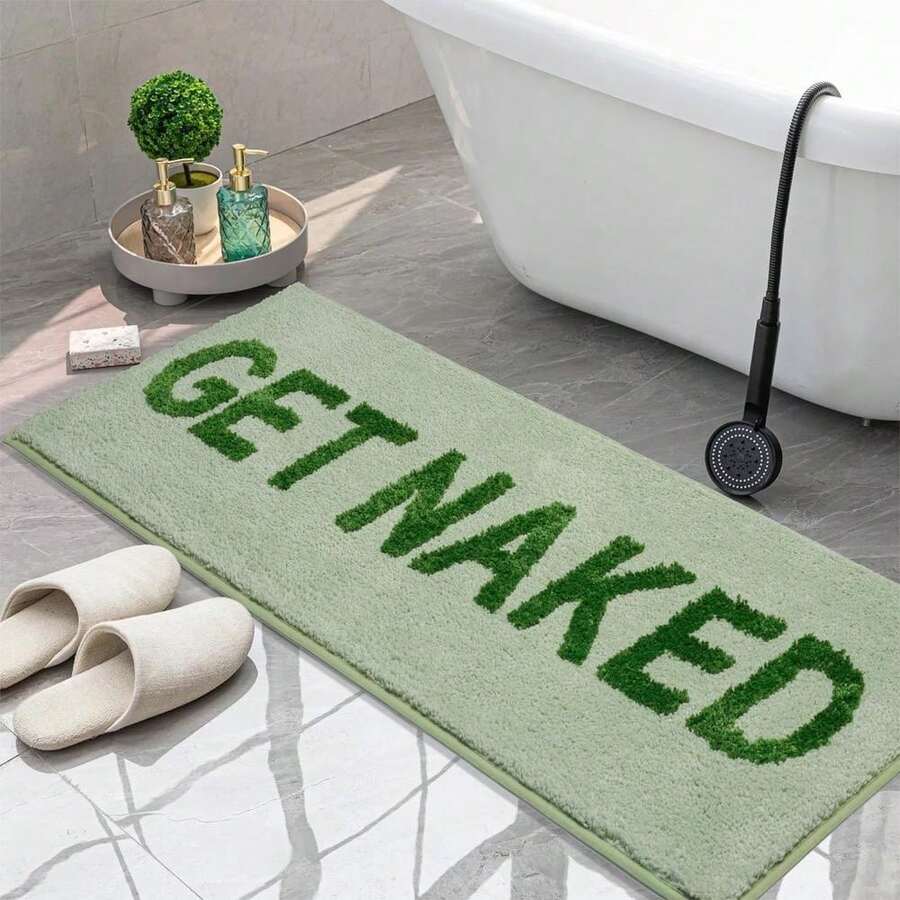 Bath Mat Cute Bathroom Rugs 16" X 24" Funny Bath Mat Non Slip Absorbent Black Bath Rug Cute Bath Mats For Bathroom Floor And Shower Funny Bathroom Decor For Apartment Machine Washable Carpet - Pink 2 - View 1