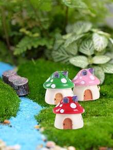 1 件迷你房子蘑菇房-童话花园配件，苔藓微景观小饰品，童话花园装饰，童话花园房子饰品，家居微景观装饰，微景观小饰品拍摄道具工艺品