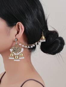 1 对阿拉伯宫廷风格流苏耳环套装，适合派对和节日，两种佩戴方式 - 氧化鍍阿拉伯風耳飾套裝 - 查看 23