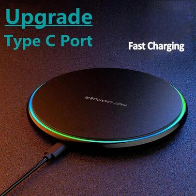Cargador inalámbrico de 15W para iPhone 15 14 13 12 X Pro Max, base de carga rápida por inducción
