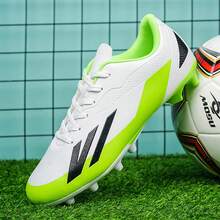 1 Pair High-Performance Soccer/Football Cleats, Low-Top, Flexible, Soft-Ground, Professional Grip, Outdoor Training Shoes For Adults, Students, Youth, Breathable, Lace-Up, Anti-Slip, Lightweight Design - White - View 1