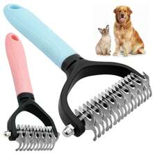 1PC Stainless Steel Pet Deshedding,Comb For Cats And Dogs,Double-Sided Undercoat Rake To Easily Remove Mats And Tangles, Combing Tool For Long And Thick Coats,Efficient Hair Removal Brush