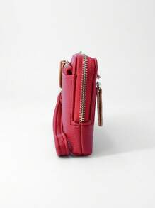 Mini Leather Coin Purse With Keychain Fashion Multi-Zipper Wristlet Wallet Portable Card Holder For Women Wallet Mini Wallet Purse Wallet Coin Wallet Travel Wallet