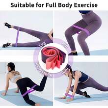 Resistance Bands For Legs And Glutes, Exercise Resistance Loop Bands Set For Home Gym Fitness, Yoga, Pilates, Strength Training, Workout Booty Bands With Carry Bag For Women (Set Of 5) - Pink - View 4