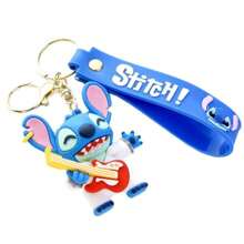 Disney Disney New Streetwear Stitch Key Chain, Cartoon Stitch Plush Pendant Bag Charm Keychain, School Supplies,Back To School