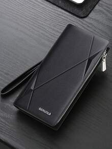 GERUOLA Billetera larga de cuero genuino para hombres, monedero con función multifuncional anti-robo con ranuras para tarjetas, diseño minimalista, de alta calidad en cuero vacuno, regalo perfecto para hombres, día del padre, fiestas, casual y moda, anti-escaneo - Café integral - Ver 12