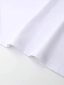 Sports Size Plus Men's White T - Shirt With DEARJAM Pattern , Men's 220gsm New Summer Casual Crew Neck Pure Cotton Short-Sleeved T-Shirt(1 PC) - 白色 - 查看 7