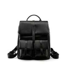Genuine Leather Backpack, Fashion Large Capacity Multifunctional Women Backpack, Travel Backpack, Bag - Black - View 7
