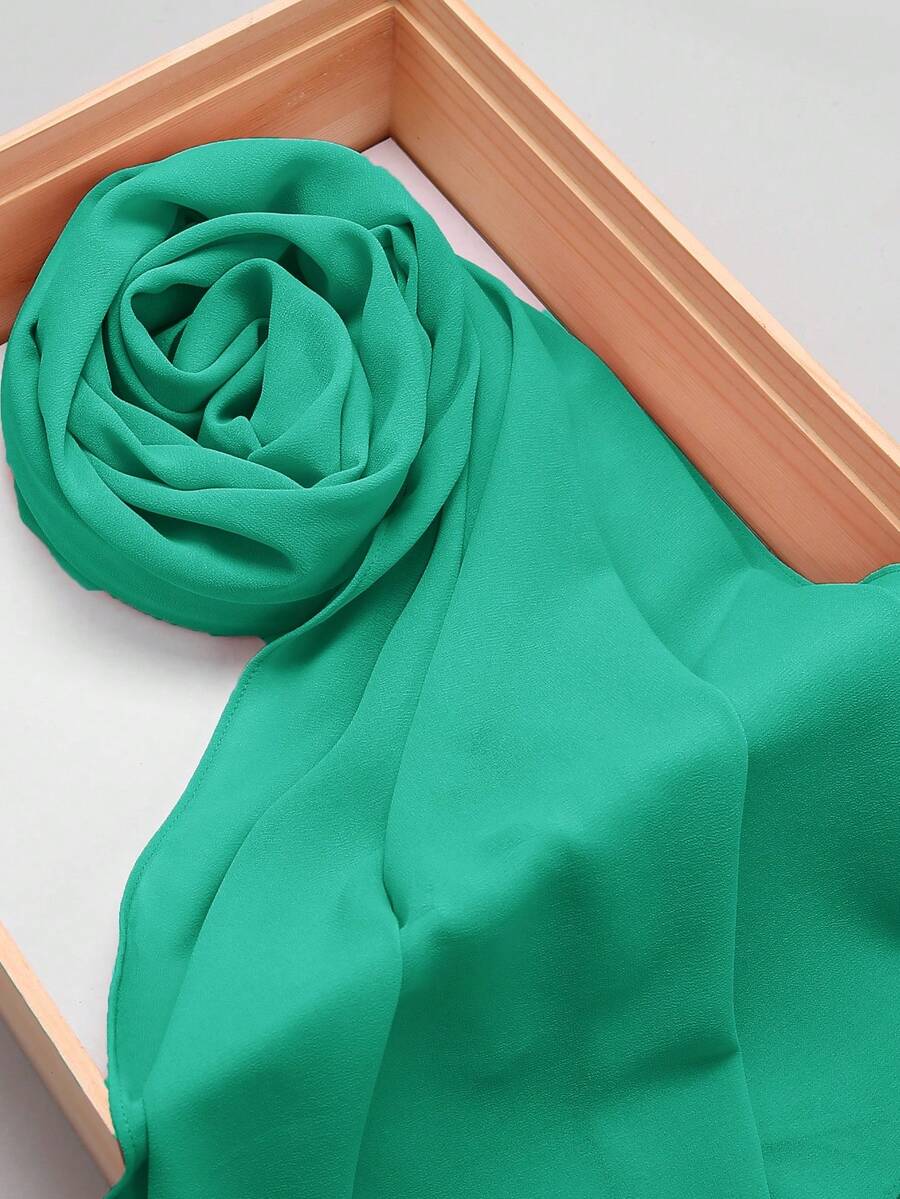 1pc Chiffon Scarf Hijab - 1pc #13 Malachite Green - View 1