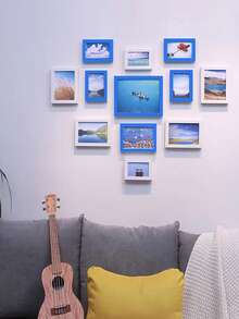 12pcs Photo Frame Wall Collage, Frameless Wall Hanging Photo Album For Living Room & Bedroom, Random Photo Paper Included