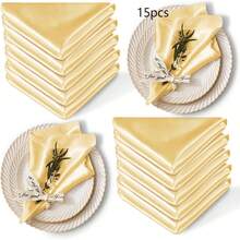 8/15/20 件多色布餐巾，17 英寸 X 17 英寸餐巾，适用于婚礼、派对、节日、甜点、午餐、鸡尾酒、生日、宴会用品 - 彩色 - 查看 10