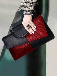 Luxury PU Leather Crossbody Bag, Fashionable Women's Versatile Handbag, Distinctive Crocodile Pattern Clutch