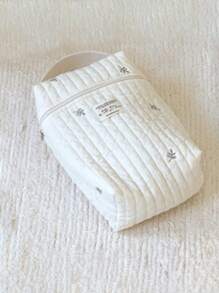 1 Pc Personalized Embroidered Tote Bag For Moms, Large Capacity Customized Embroidery Maternity Bag, Fashionable And Versatile Mummy Handbag For Outdoor, Cute Bear Pattern Diaper Wet Wipes Organizer Bag, Multi-Function Diaper Bottle Storage Handbag With Stroller Hook, Embroidered Bear Pattern Tote Bag, Suitable For Daily Use, Can Be Gift For Family, Friends, New Moms