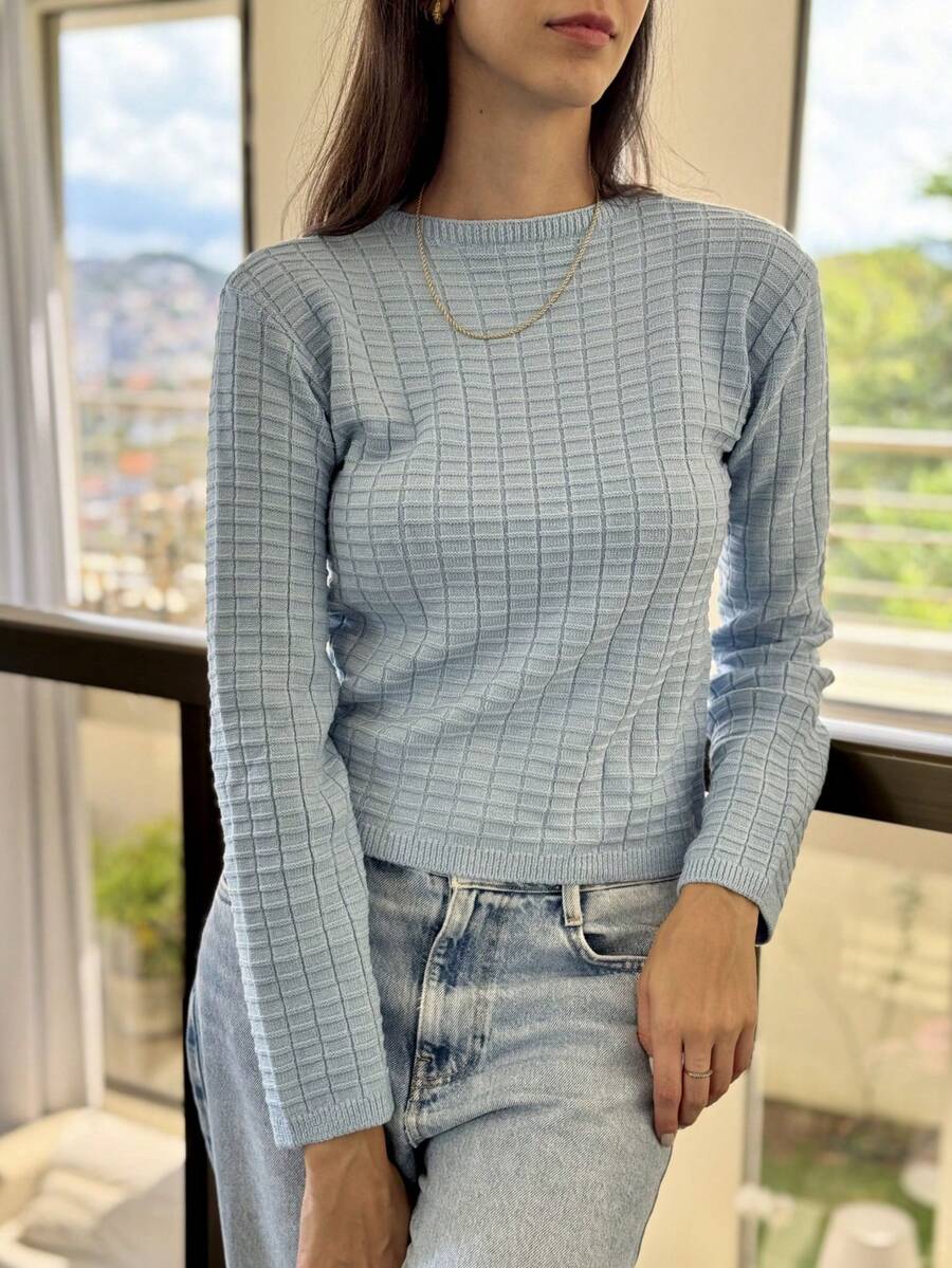 LONG SLEEVE MODAL KNITTED BLOUSE, COLD/WARM WINTER - 查看 1
