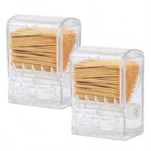 1pc Square Rotatable Toothpick Holder, Creative Toothpick Dispenser, Transparent Toothpick Container, Toothpick Storage Box, Suitable For Living Room, Dining Room, Bar, Dining Table, Toothpick Storage