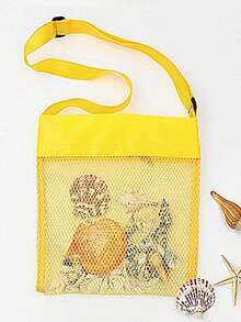 1 Túi lưới đi biển có dây đeo có thể điều chỉnh - Túi đựng vỏ sò bằng polyester để đựng vỏ sò, v.v. - Lý tưởng cho các chuyến đi biển, hoạt động ngoài trời, đồ dùng ngoài trời | Chất liệu lưới, Phụ kiện đi biển - Nhiều màu - Xem 14
