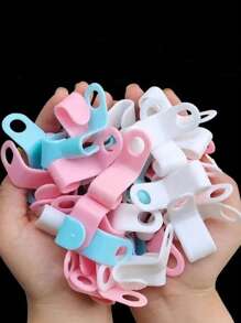 10/20/50 piezas Mini perchas para almacenamiento de guardería, diseñadas para ganchos de armario para maximizar el espacio, de doble uso como accesorios de decoración de habitación, ideales para guardar ropa de bebé, baberos, paños de eructo y diademas
