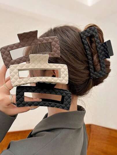 Grampos de cabelo grandes para mulheres, 3/4 peças, com volume na parte de trás da cabeça, quadrados, simples, adequados para uso diário. Acessórios para cabelo, verão, praia, outono, inverno, grampos de cabelo, grampos para roupas de férias femininas.