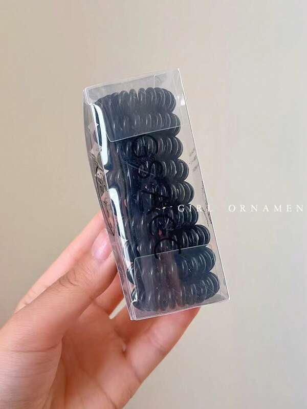 9pcs/Pack Colorful Telephone Cord Hair Ties, Scrunchies, Hair Accessories