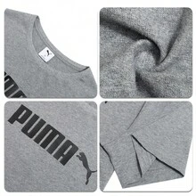 Puma Áo thun nam cổ tròn chất liệu cotton, áo thun logo ESS số 2, áo thun thể thao tay ngắn màu xám đơn giản. - Xám - Xem 3