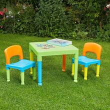 Children's Multi-Coloured Table & 2 Chairs Set, Multicoloured, 51x51x43.5 Cm