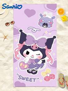 1 pièce Serviette de plage Kuromi, serviette de bain dessin animé violette, serviette de plage Sanrio mignonne, séchage rapide, 75x150cm, douce et confortable. Un indispensable pour les fêtes de plage, les piscines et les vacances à la plage. Convient pour le fitness, le yoga, la natation et les excursions à la plage. Un cadeau parfait pour les anniversaires, les amis, les cadeaux commémoratifs pour les femmes, la décoration, la décoration intérieure, les cadeaux de la Saint-Valentin, le mariage d'été, le retour à l'école, les fournitures scolaires, la décoration de la chambre