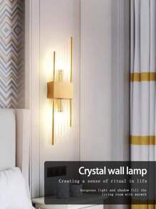 Golden/Black LED Crystal Wall Lamp, Stainless Steel Body, Suitable For Living Room, Bedroom, Corridor Home Decoration, Free G9 Light Source