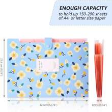 Flower Style File Folder, Back To School Expanding File Folders With Labels, Stylish File Organizer, Accordion File Organizer Letter Size For School, Office And Home, Multi Colors Optional Back To School, School Supplies