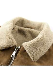 New Deer Suede Men Jacket, Thicken Warm Casual Outerwear For Winter, Plus Size