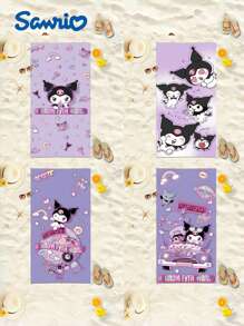 1 pièce Serviette de plage Kuromi, serviette de bain dessin animé violette, serviette de plage Sanrio mignonne, séchage rapide, 75x150cm, douce et confortable. Un indispensable pour les fêtes de plage, les piscines et les vacances à la plage. Convient pour le fitness, le yoga, la natation et les excursions à la plage. Un cadeau parfait pour les anniversaires, les amis, les cadeaux commémoratifs pour les femmes, la décoration, la décoration intérieure, les cadeaux de la Saint-Valentin, le mariage d'été, le retour à l'école, les fournitures scolaires, la décoration de la chambre